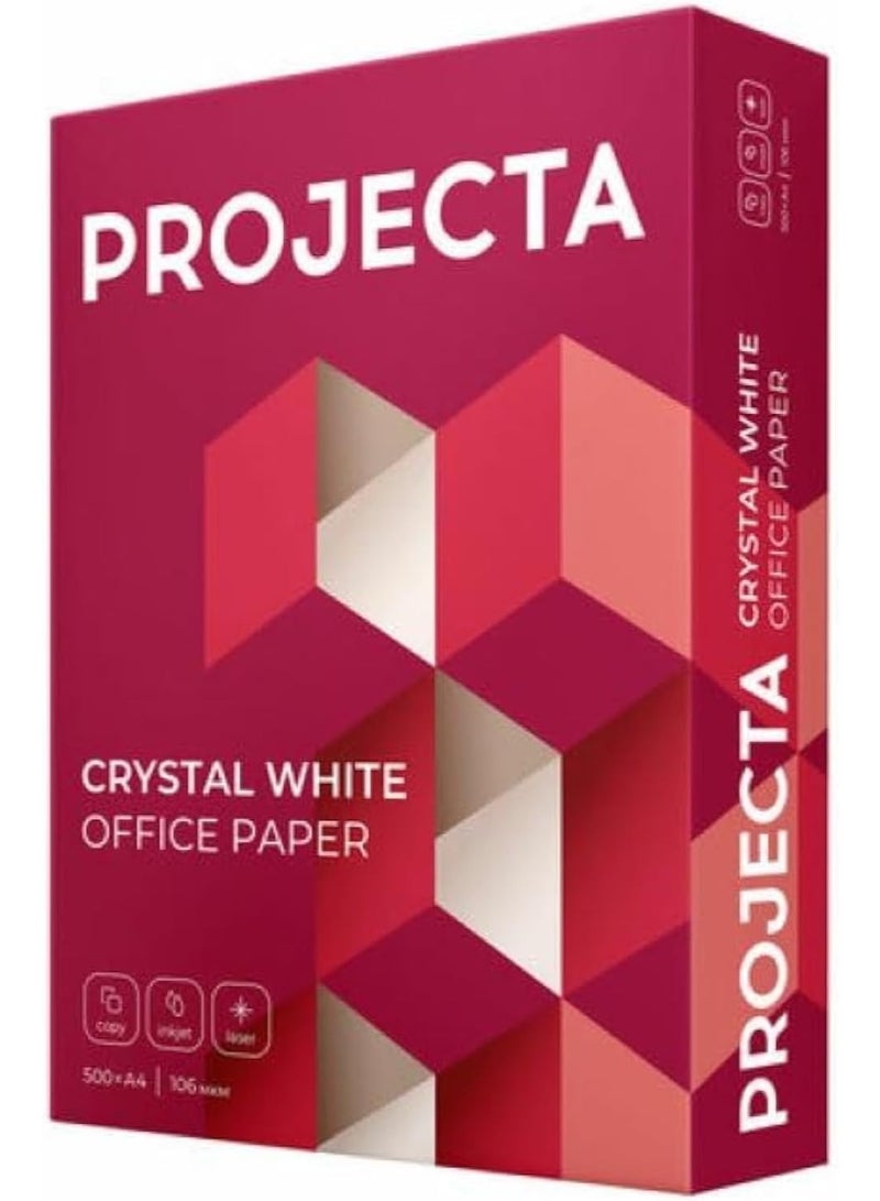 Projecta Ultra A4 Copy Paper 80 GSM – Crystal White Office Paper | 1 Ream (500 Sheets) - Image 1